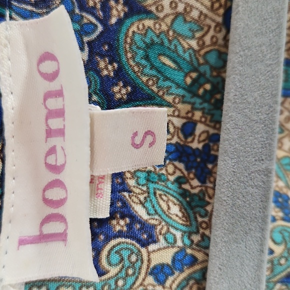 Anthropologie Boemo Hippie Flowly Long Sleeve Paisley Maxi Dress Size Small - Picture 3 of 10